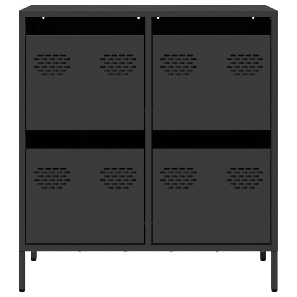 Oppbevaringskap svart 68x39x73,5 cm kaldvalset stål