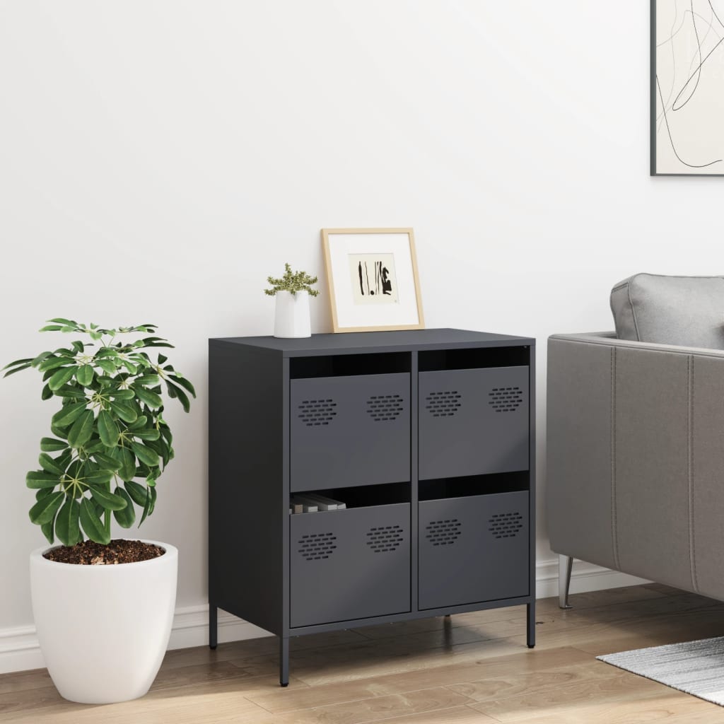 Skjenk antrasitt 68x39x73,5 cm kaldvalset stål