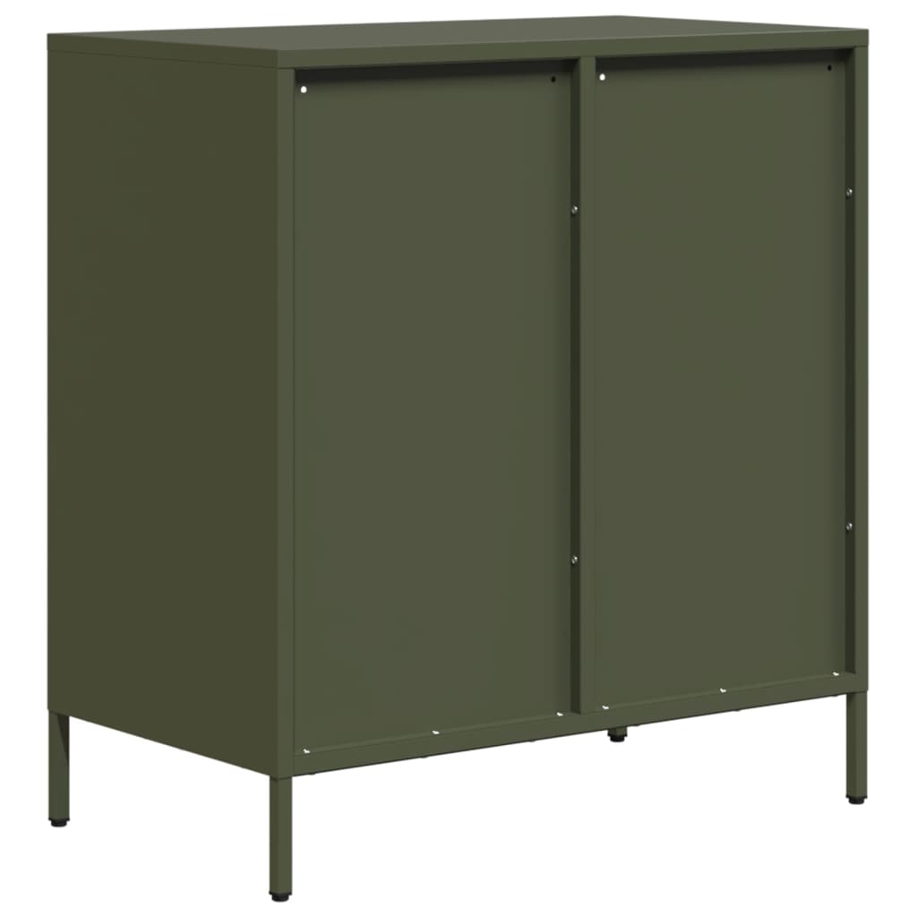 Skjenk olivengrønn 68x39x73,5 cm kaldvalset stål