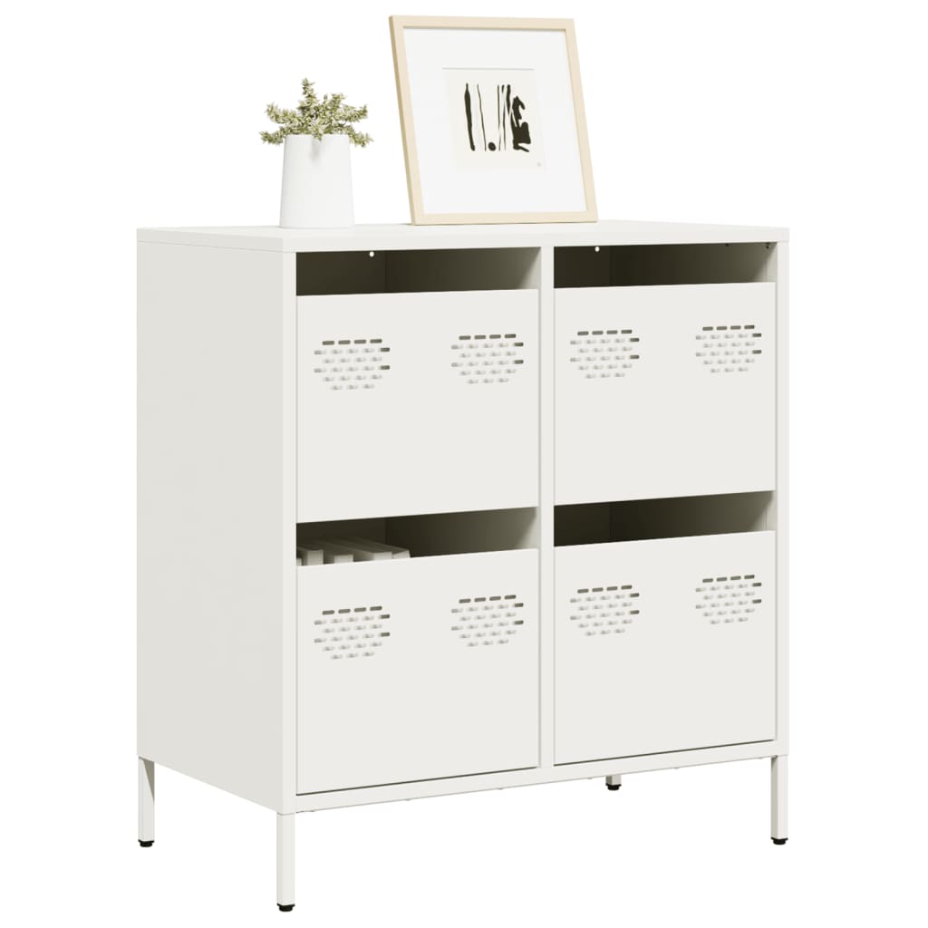 Skjenk hvit 68x39x73,5 cm kaldvalset stål