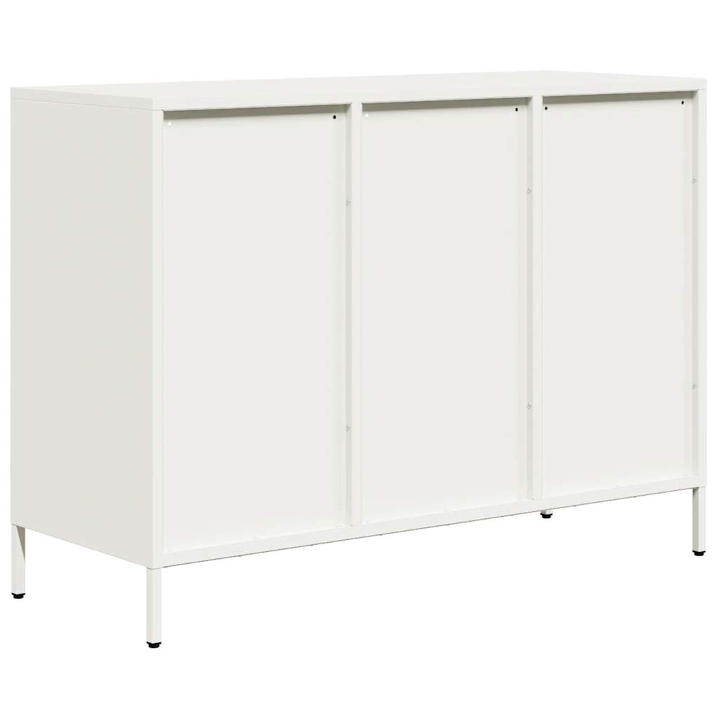 Skjenk hvit 101,5x39x73,5 cm kaldvalset stål