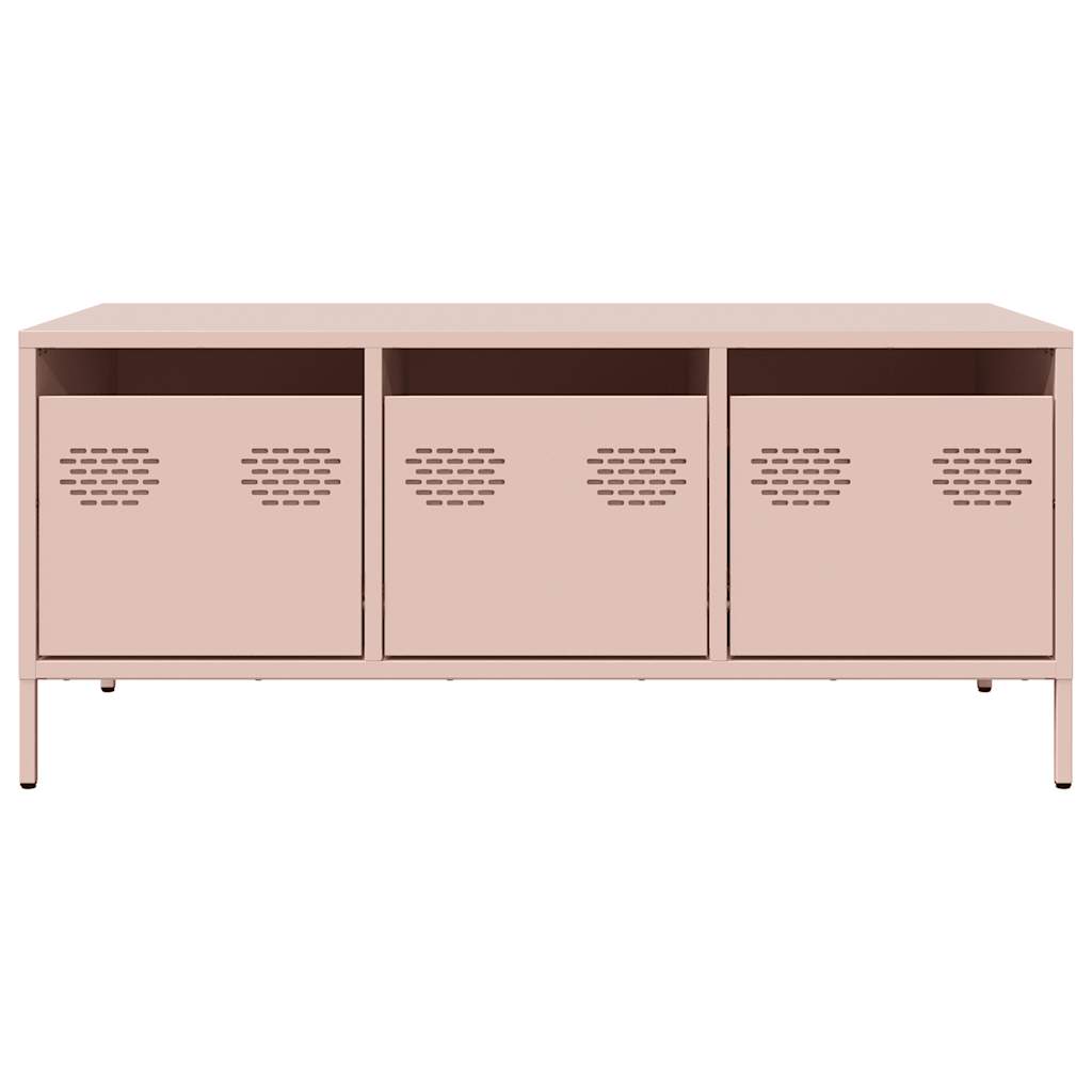 Salongbord rosa 101,5x50x43,5 cm kaldvalset stål