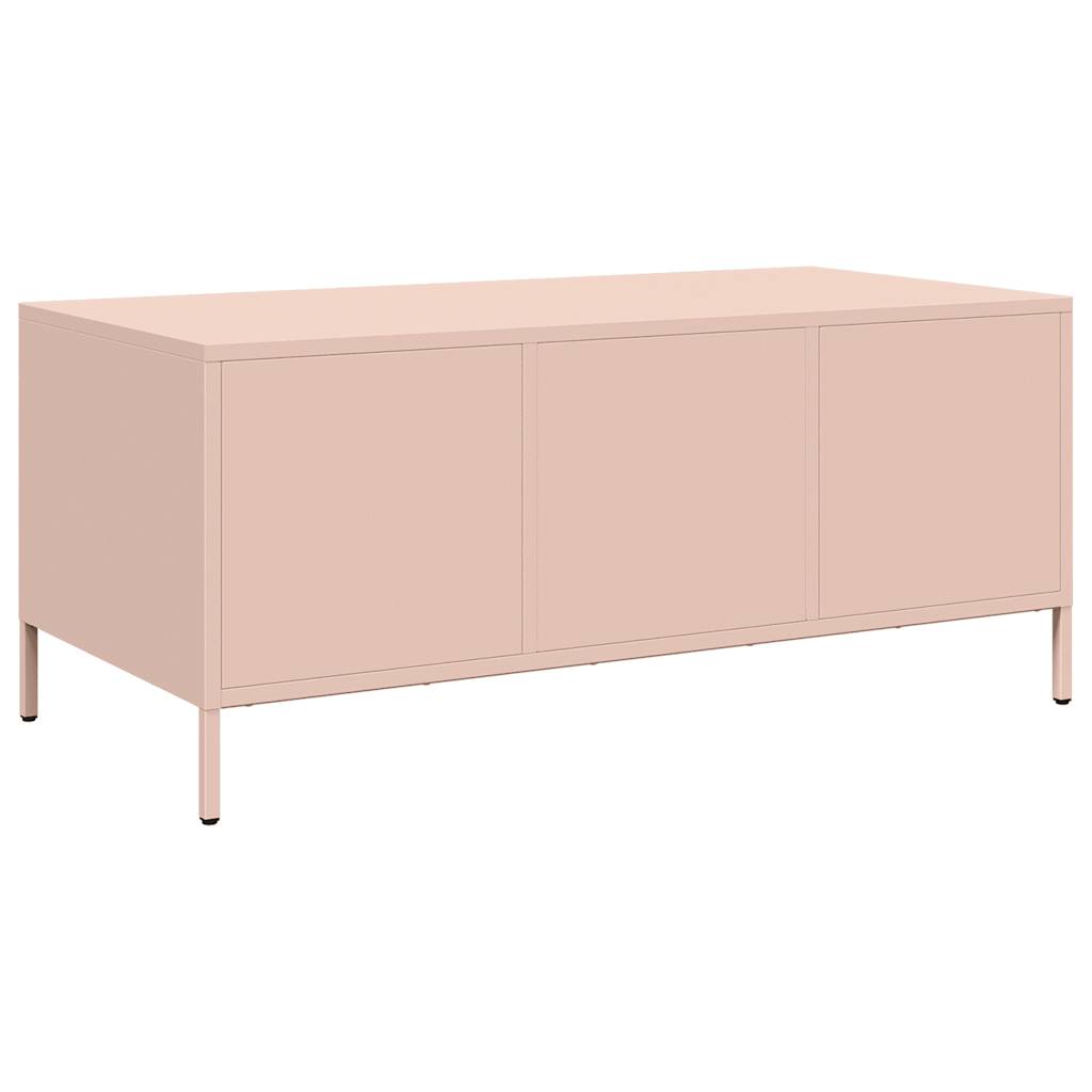 Salongbord rosa 101,5x50x43,5 cm kaldvalset stål