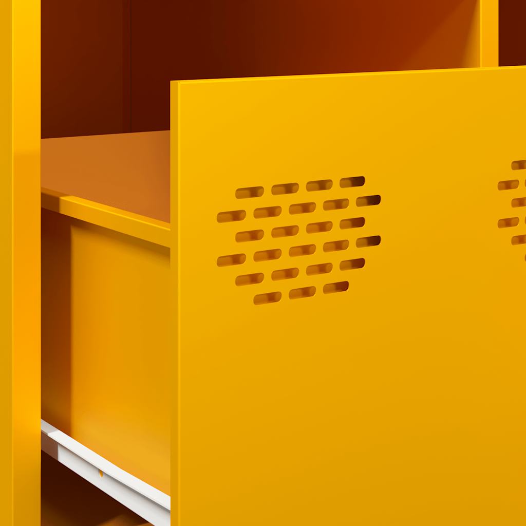 Salongbord sennepsgul 101,5x50x43,5 cm kaldvalset stål