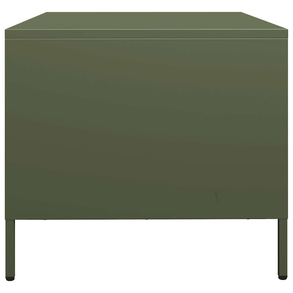 Salongbord olivengrønn 101,5x50x43,5 cm kaldvalset stål