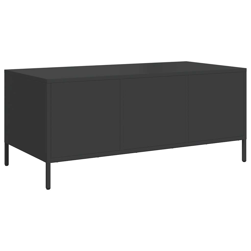 Salongbord svart 101,5x50x43,5 cm kaldvalset stål