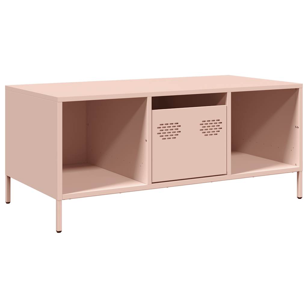 Salongbord rosa 101,5x50x43,5 cm kaldvalset stål