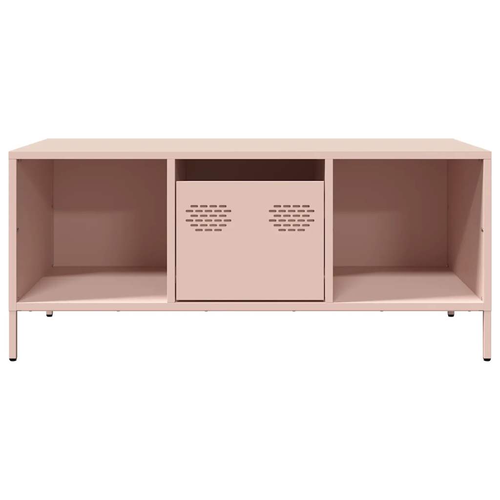 Salongbord rosa 101,5x50x43,5 cm kaldvalset stål
