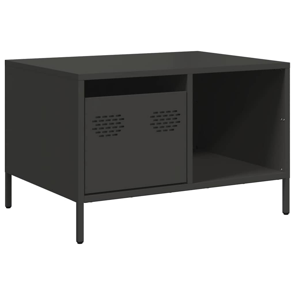 Salongbord svart 68,5x50x43,5 cm kaldvalset stål