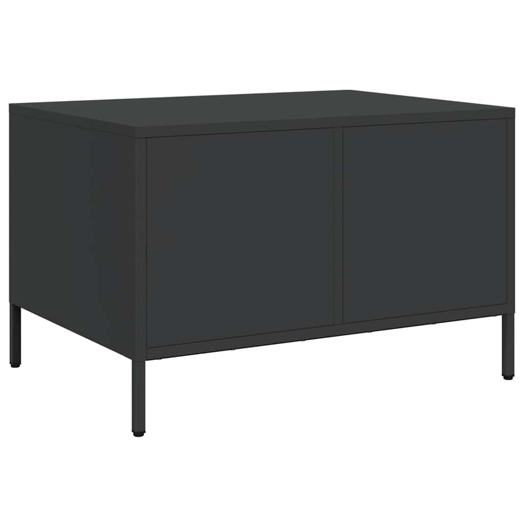 Salongbord svart 68,5x50x43,5 cm kaldvalset stål