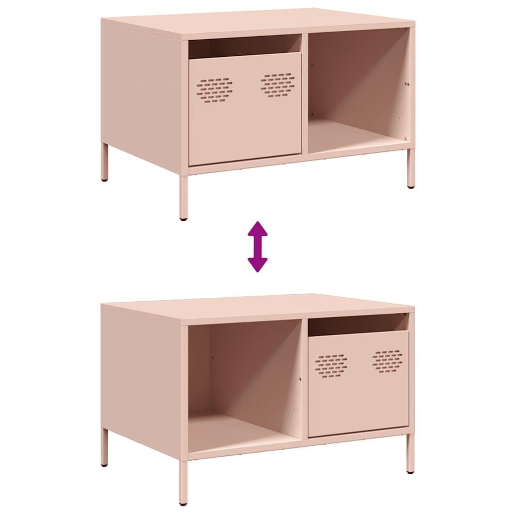 Salongbord rosa 68,5x50x43,5 cm kaldvalset stål