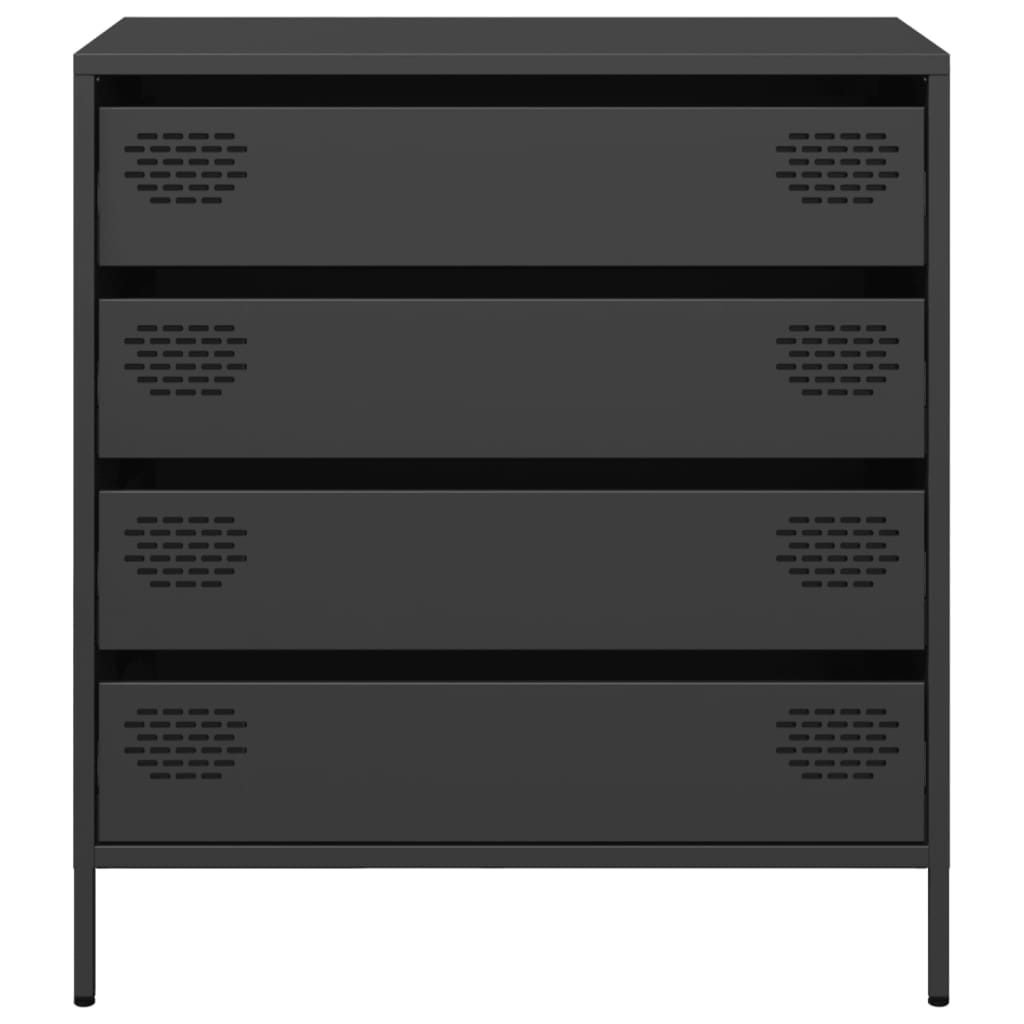 Oppbevaringskap svart 68x39x73,5 cm kaldvalset stål