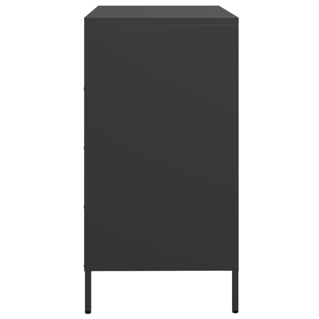Oppbevaringskap svart 68x39x73,5 cm kaldvalset stål