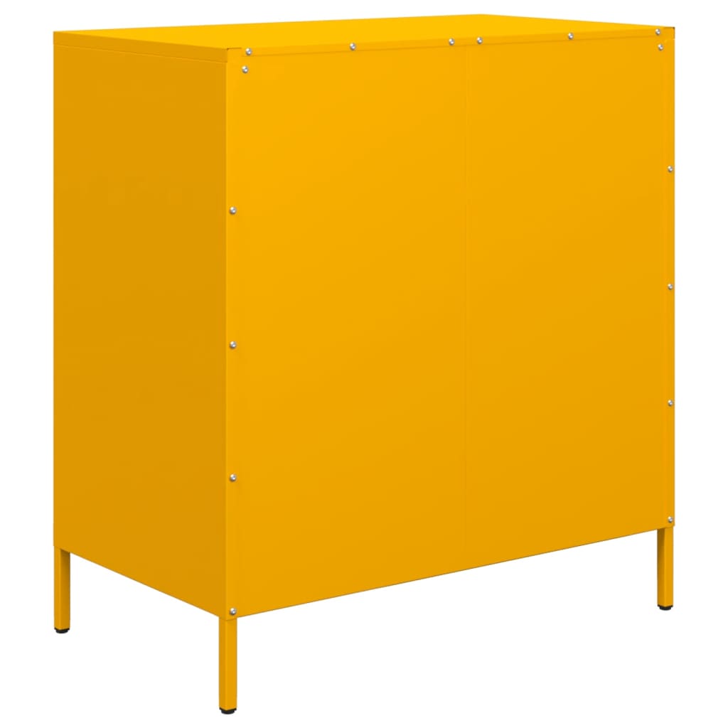 Skjenk sennepsgul 68x39x73,5 cm kaldvalset stål