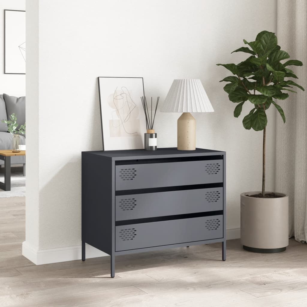 Skjenk antrasitt 68x39x58,5 cm kaldvalset stål