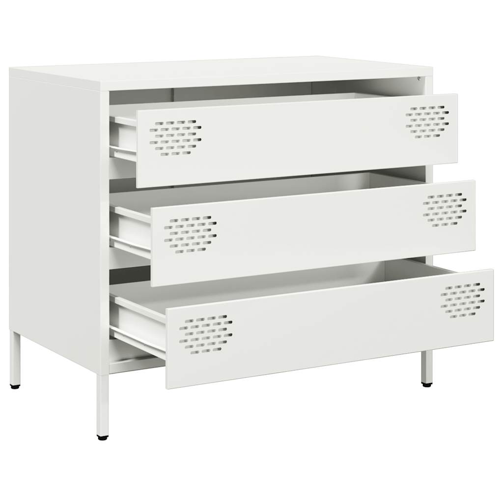 Skjenk hvit 68x39x58,5 cm kaldvalset stål