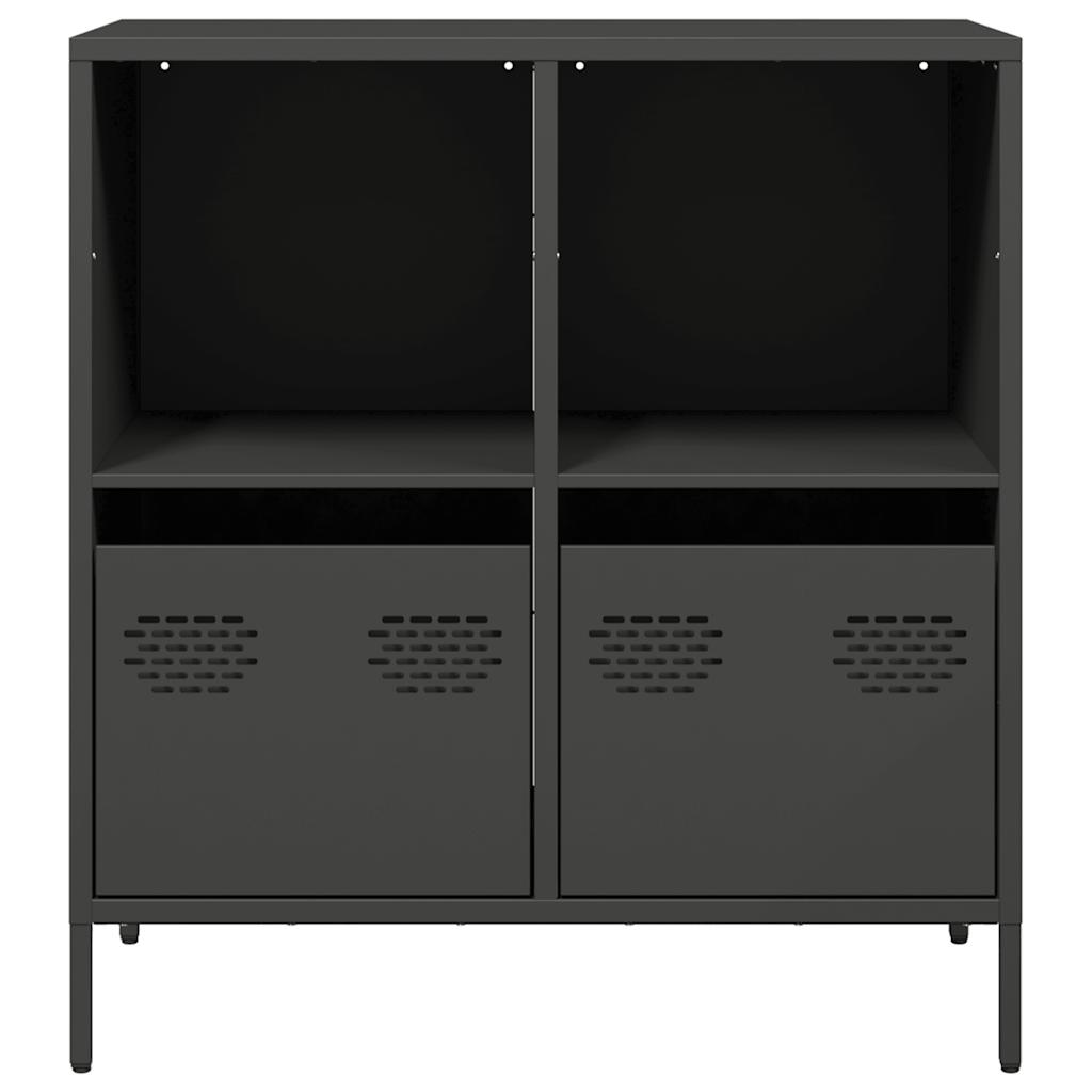 Oppbevaringskap svart 68x39x73,5 cm kaldvalset stål