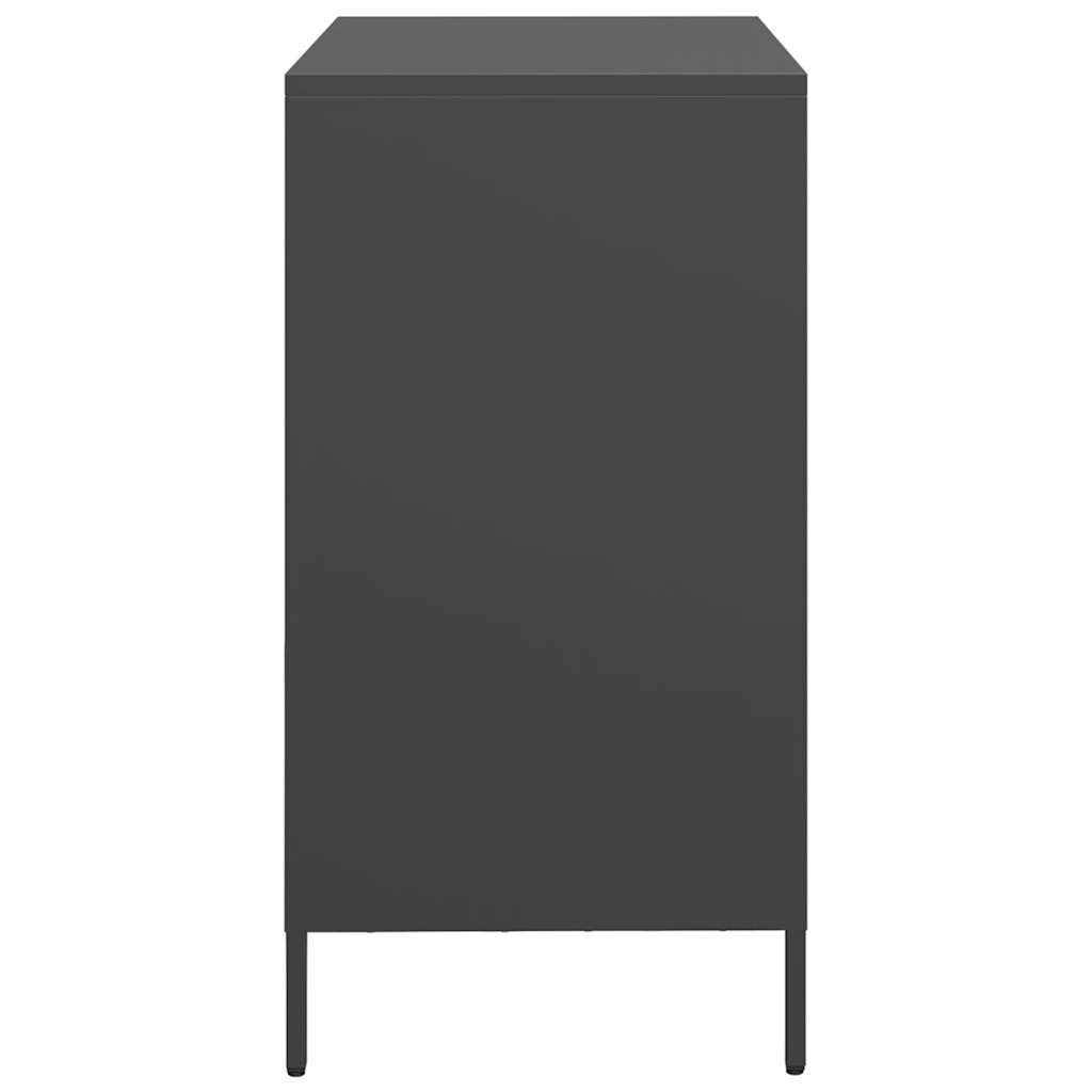 Oppbevaringskap svart 68x39x73,5 cm kaldvalset stål
