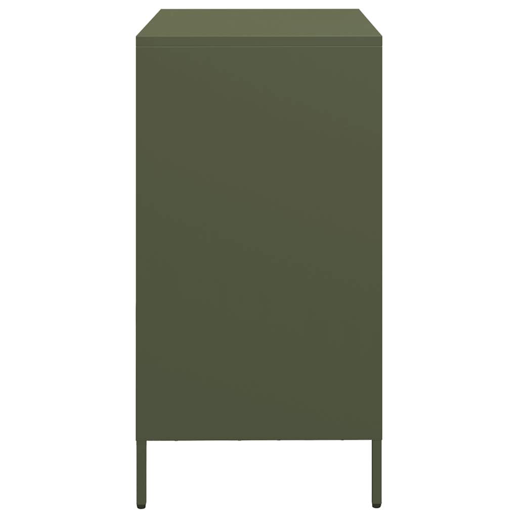 Skjenk olivengrønn 68x39x73,5 cm kaldvalset stål