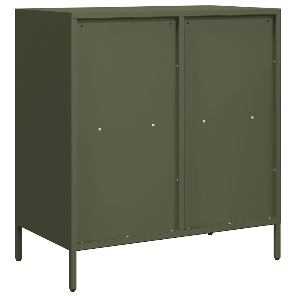 Skjenk olivengrønn 68x39x73,5 cm kaldvalset stål