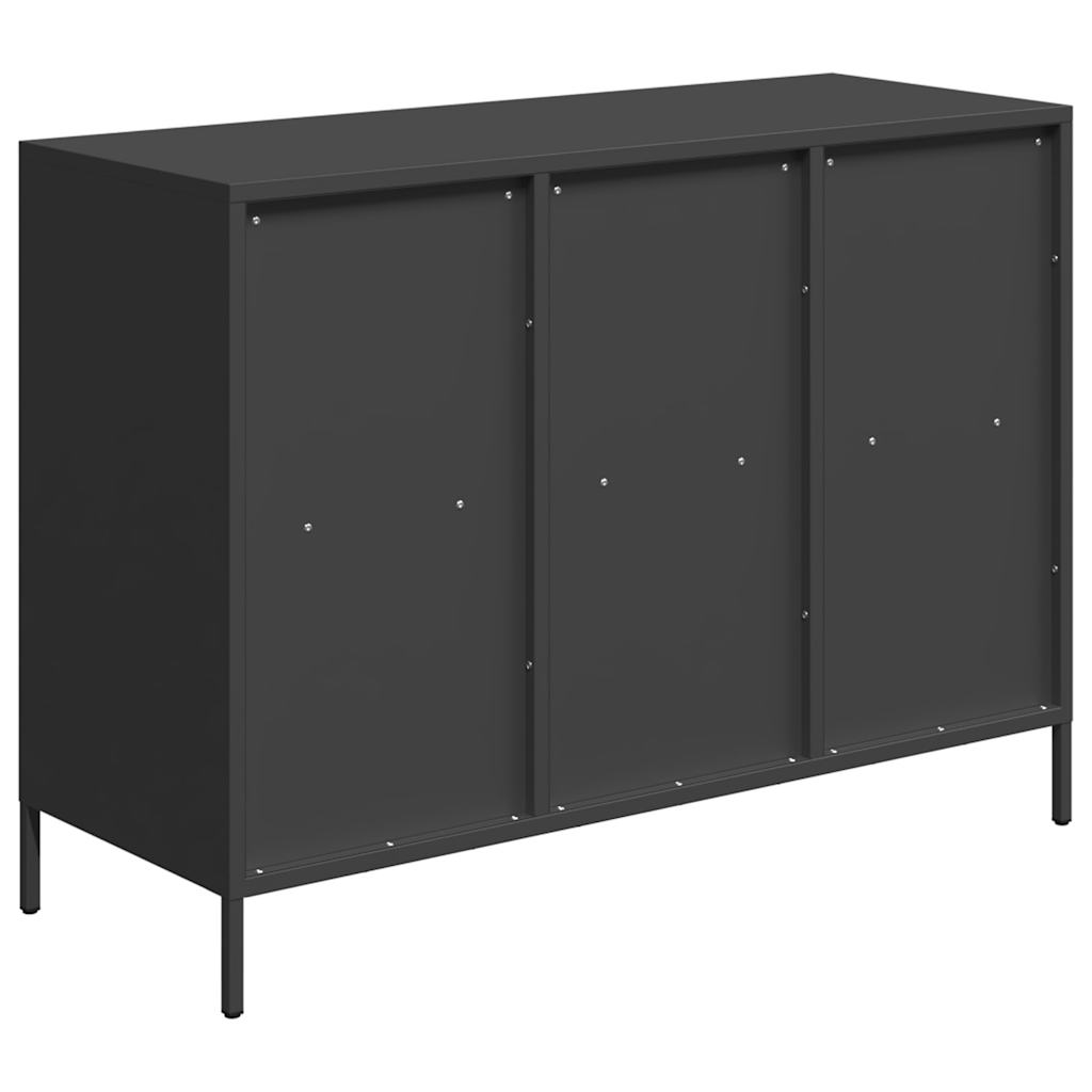 Skjenk svart 101,5x39x73,5 cm kaldvalset stål