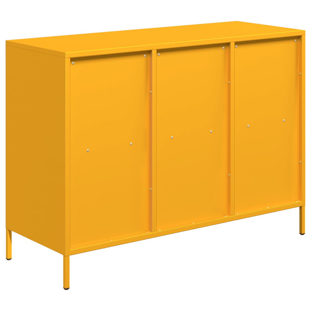 Skjenk sennepsgul 101,5x39x73,5 cm kaldvalset stål