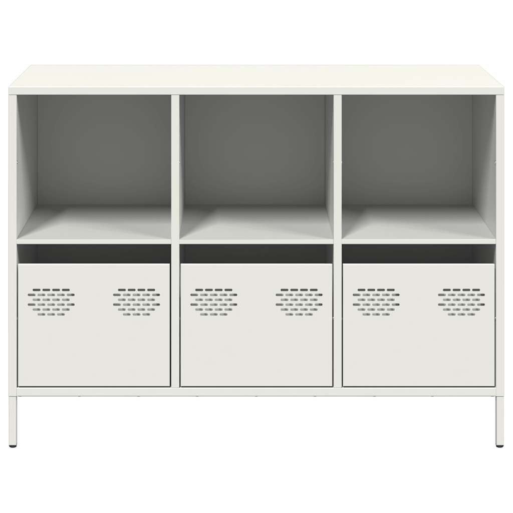 Skjenk hvit 101,5x39x73,5 cm kaldvalset stål