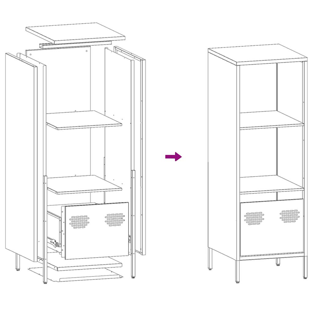 Highboard hvit 35x39x103,5 cm stål