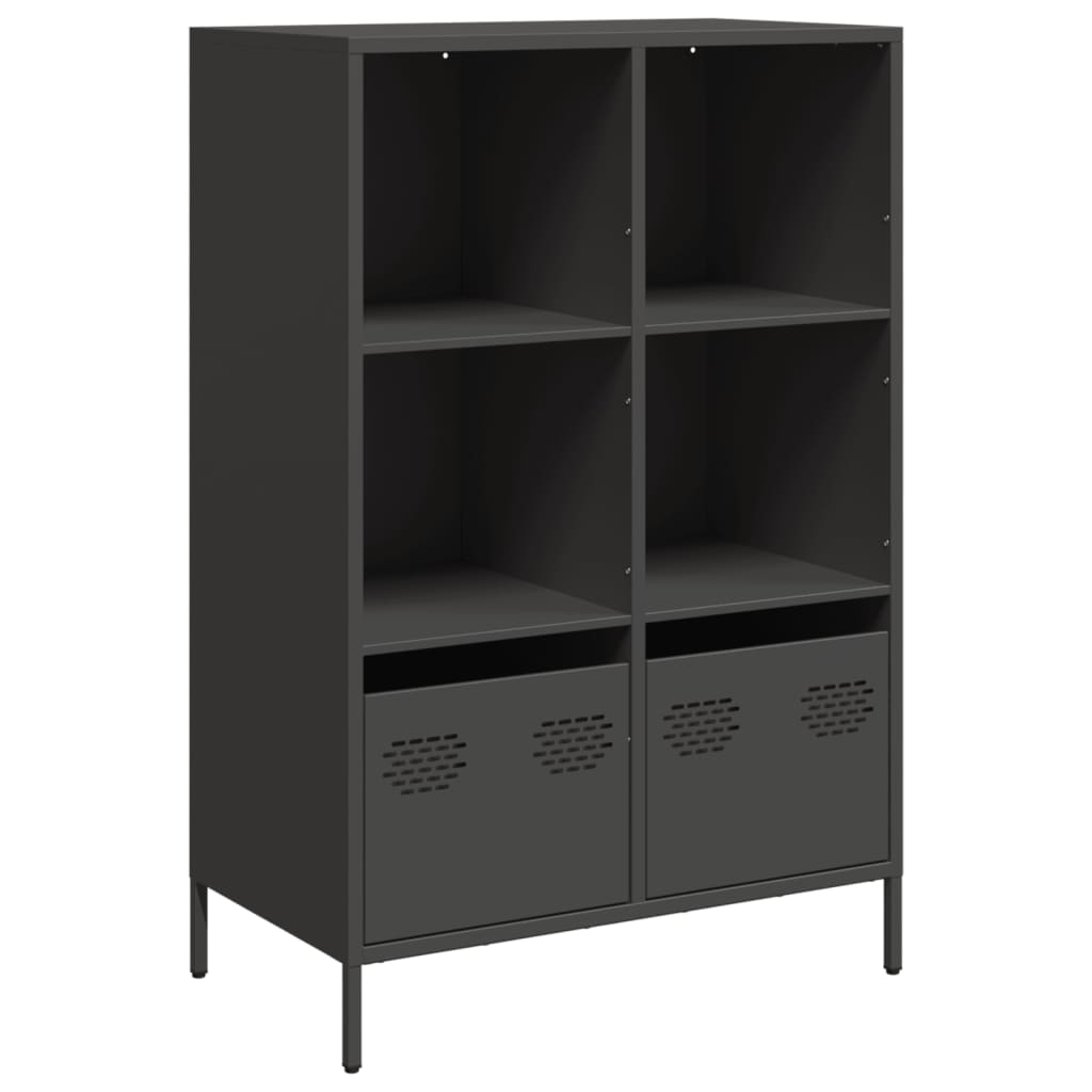 Highboard svart 68x39x103,5 cm stål