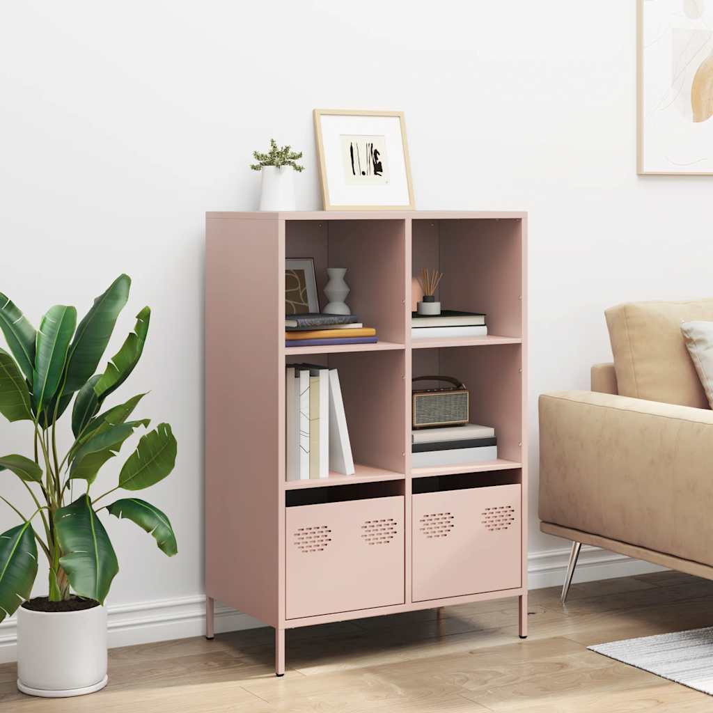 Highboard rosa 68x39x103,5 cm stål