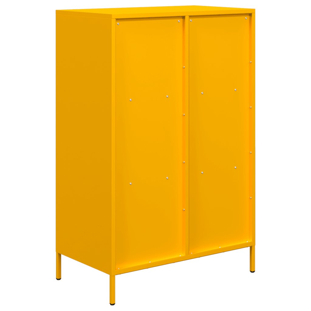 Highboard sennepsgul 68x39x103,5 cm stål