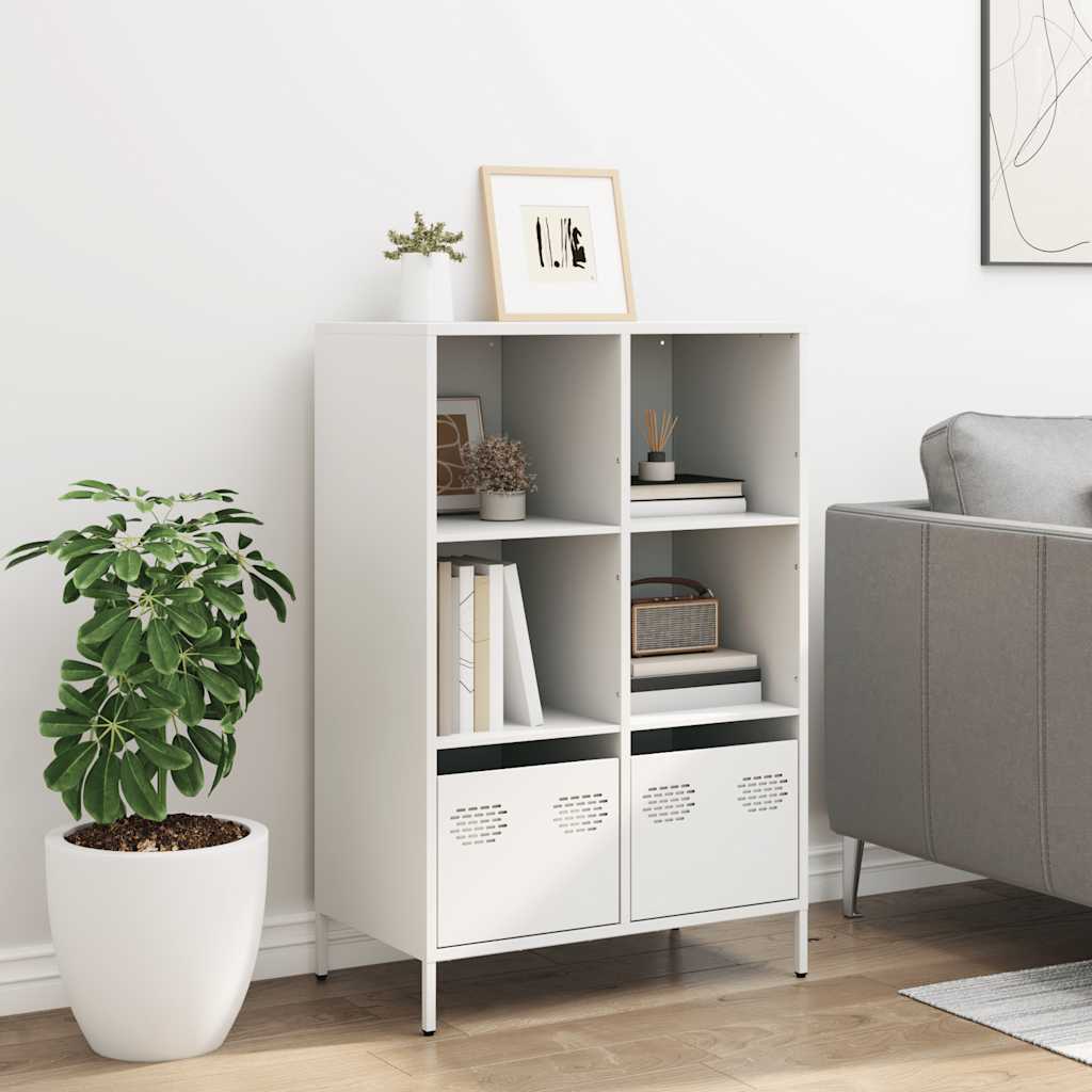 Highboard hvit 68x39x103,5 cm stål