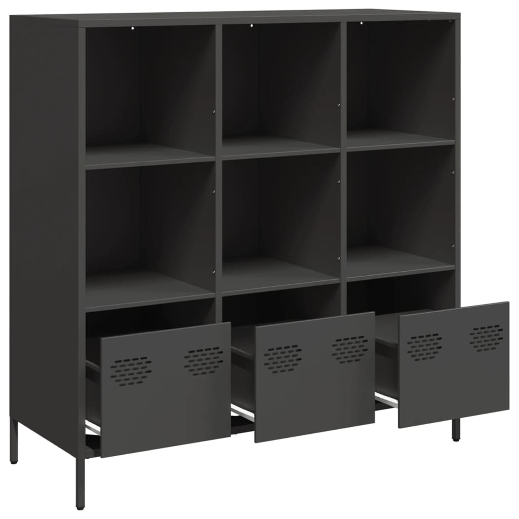 Highboard svart 101,5x39x103,5 cm stål