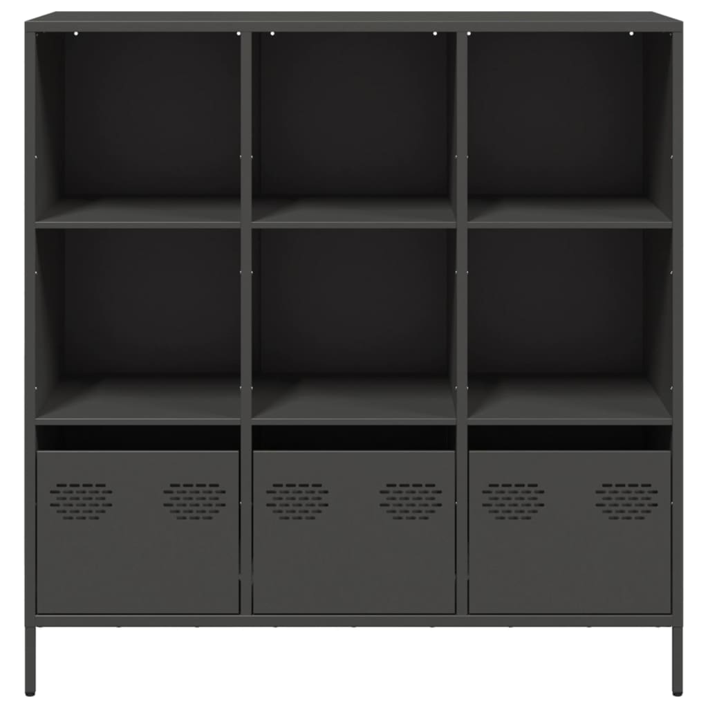 Highboard svart 101,5x39x103,5 cm stål