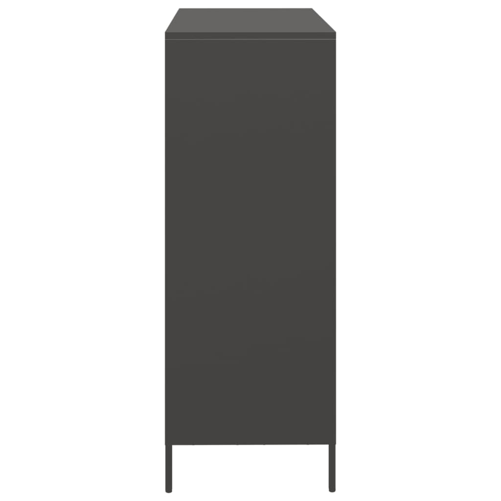 Highboard svart 101,5x39x103,5 cm stål