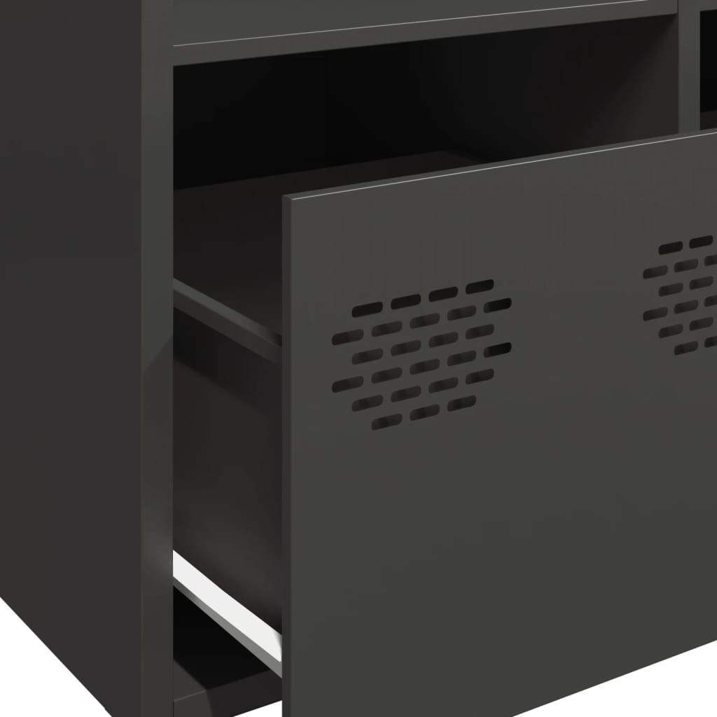 Highboard svart 101,5x39x103,5 cm stål
