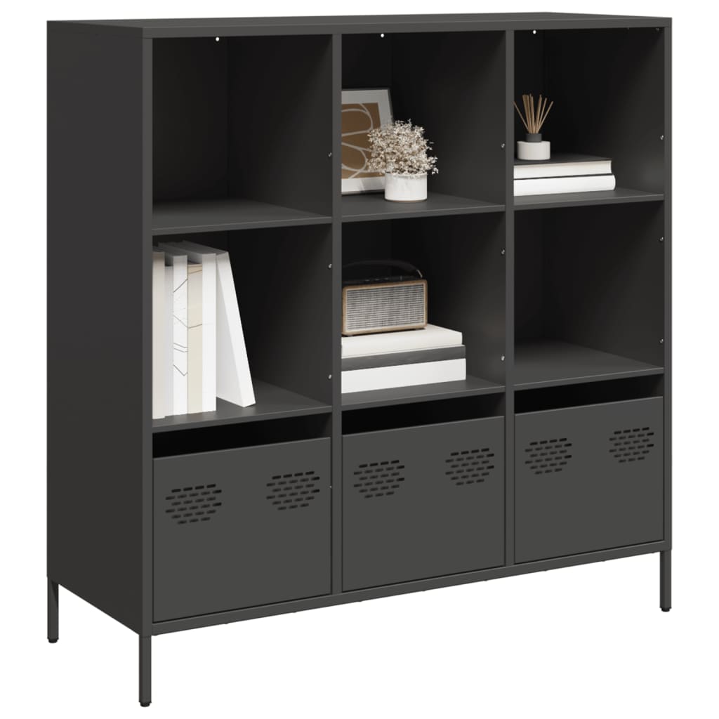 Highboard svart 101,5x39x103,5 cm stål