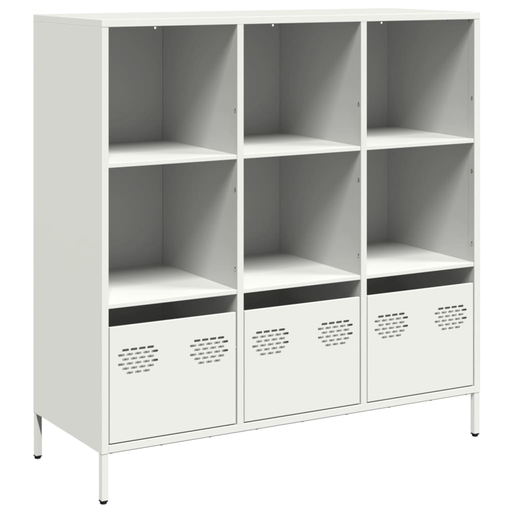 Highboard hvit 101,5x39x103,5 cm stål