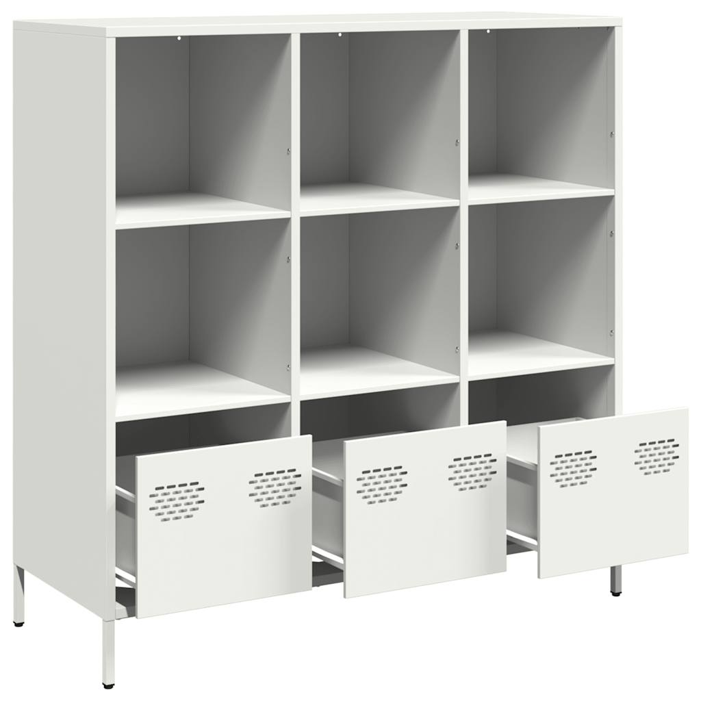 Highboard hvit 101,5x39x103,5 cm stål