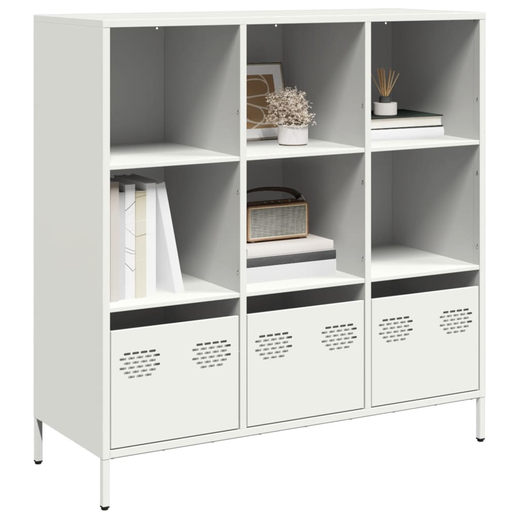 Highboard hvit 101,5x39x103,5 cm stål