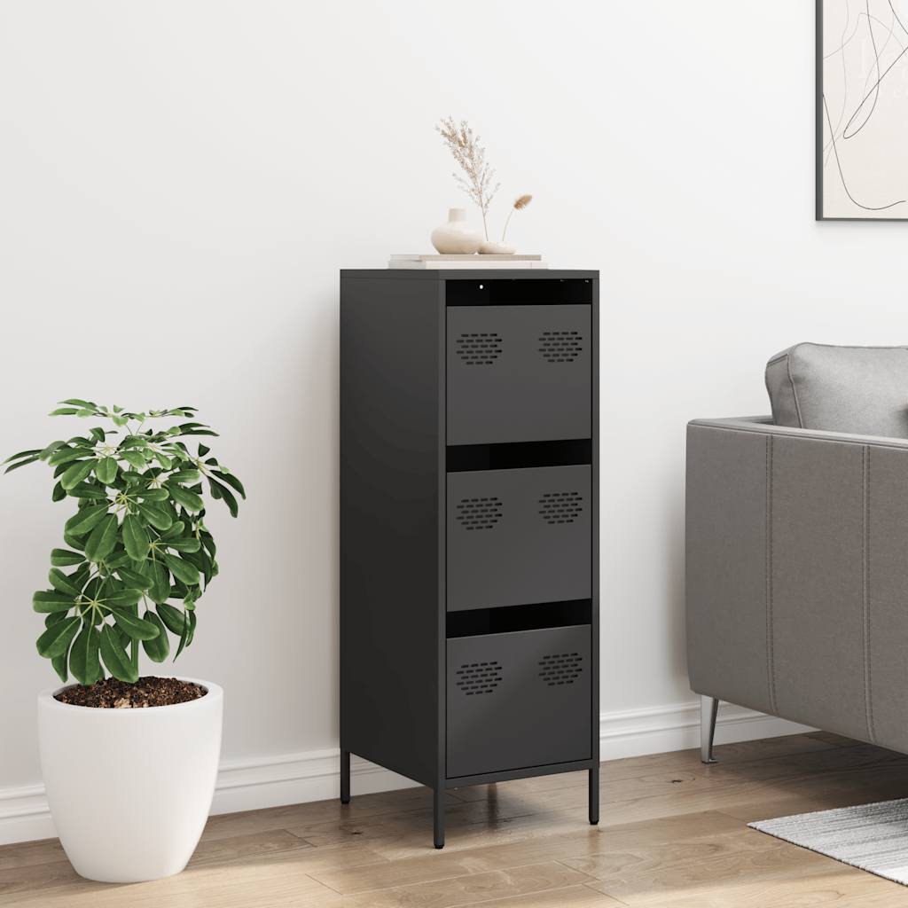 Highboard svart 39x35x103,5 cm stål