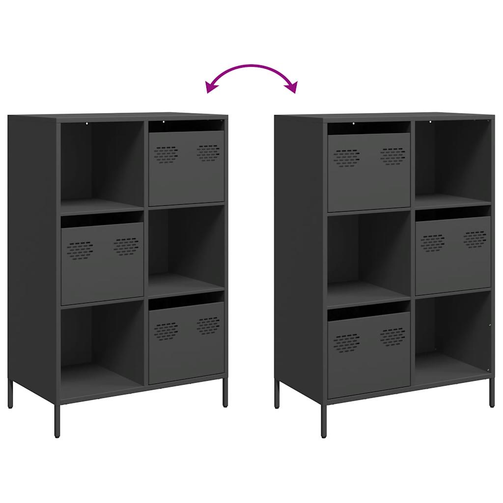Highboard svart 68x39x103,5 cm stål