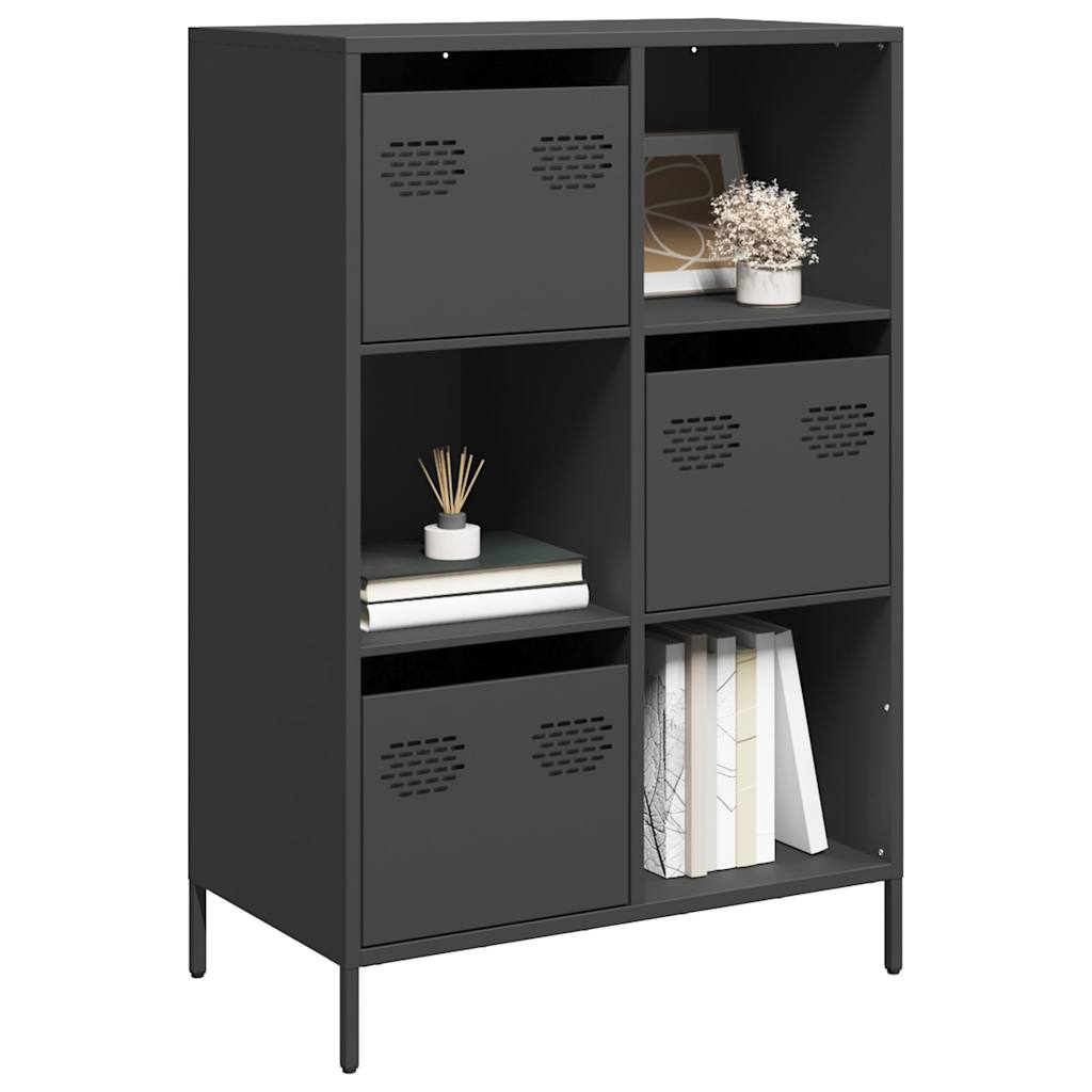 Highboard svart 68x39x103,5 cm stål