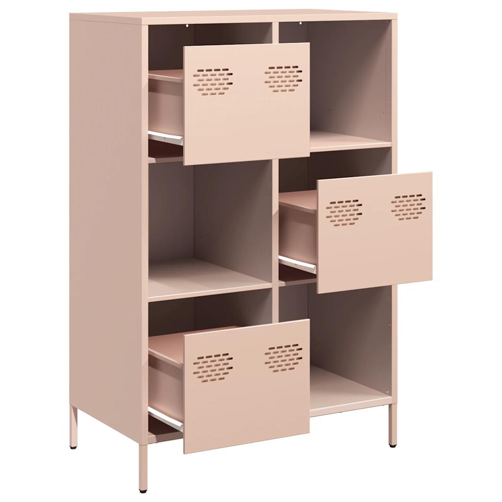 Highboard rosa 68x39x103,5 cm stål