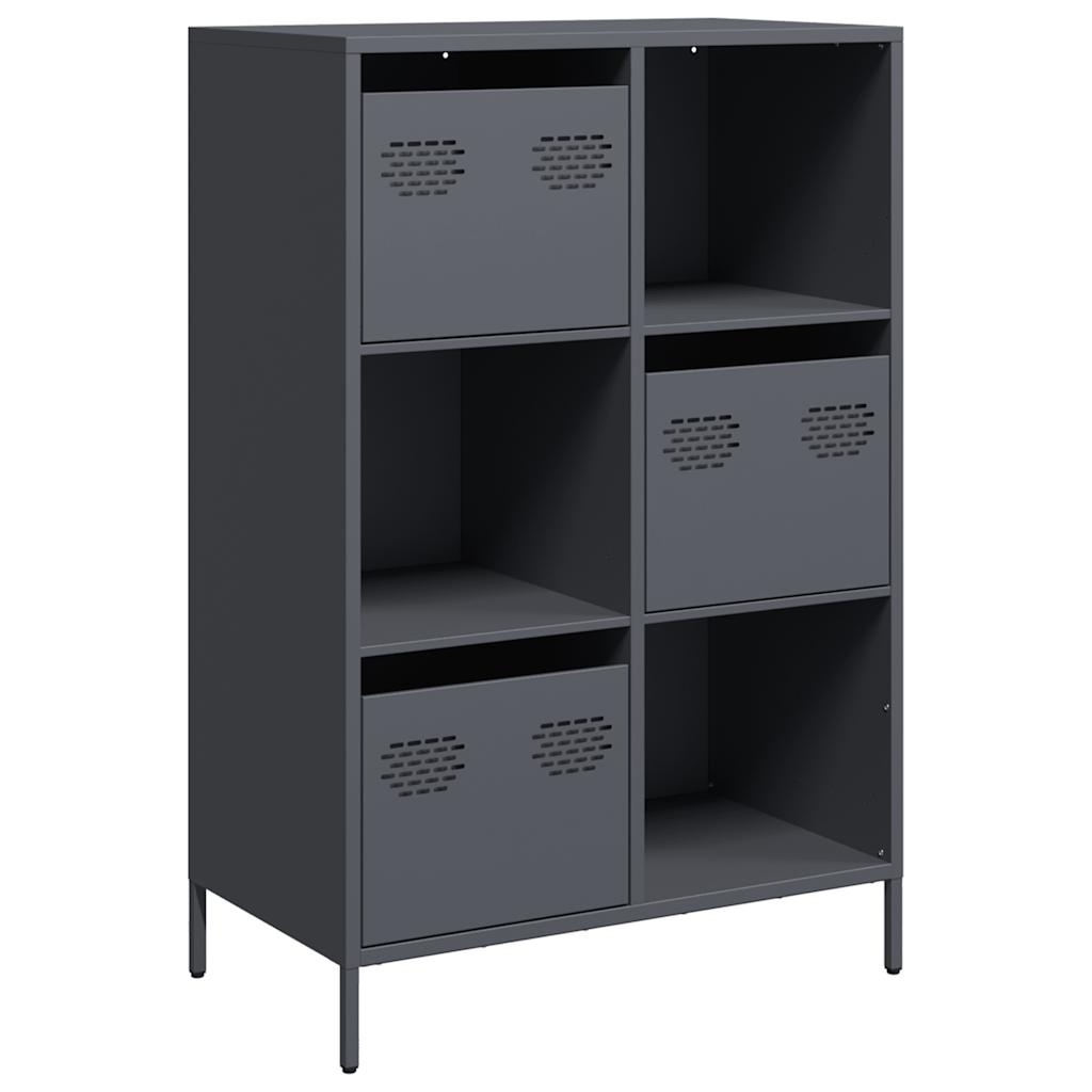 Highboard antrasitt 68x39x103,5 cm stål