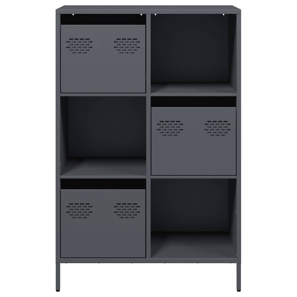 Highboard antrasitt 68x39x103,5 cm stål