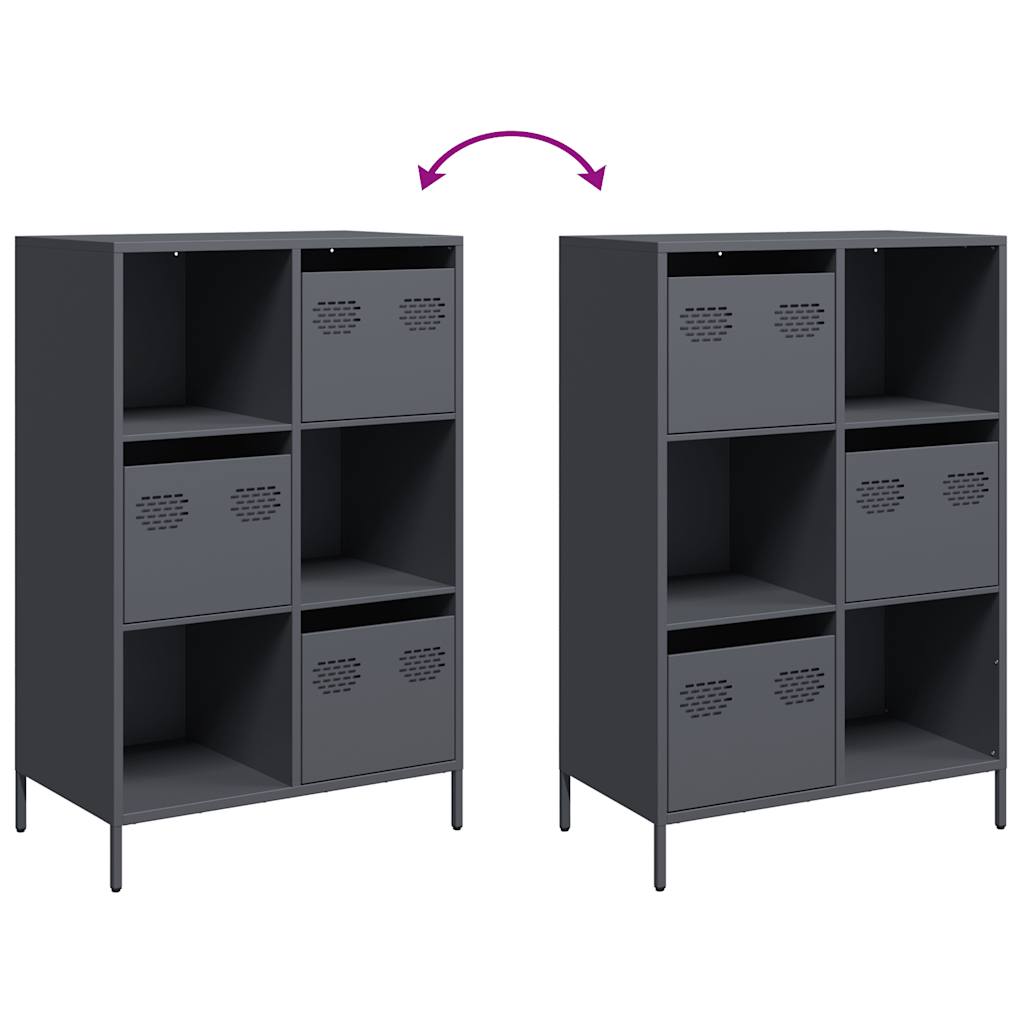 Highboard antrasitt 68x39x103,5 cm stål