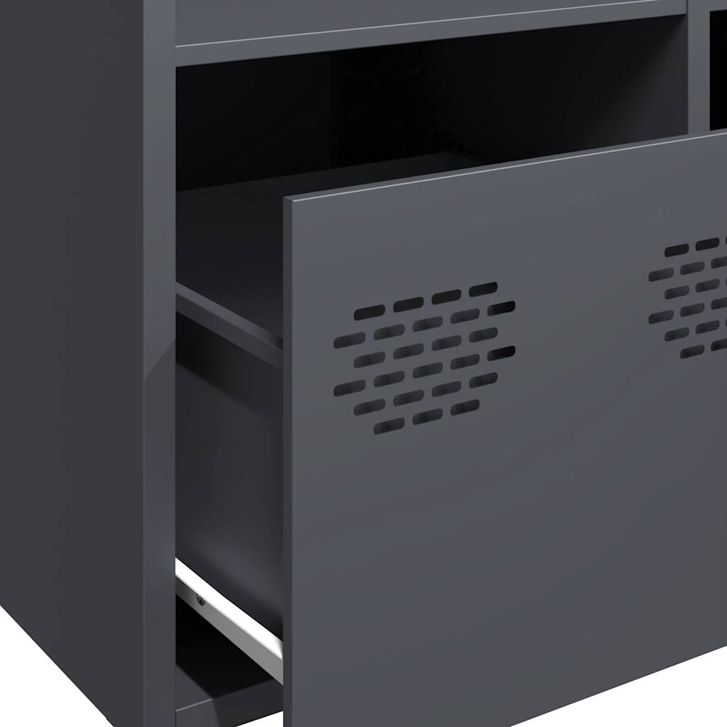 Highboard antrasitt 68x39x103,5 cm stål
