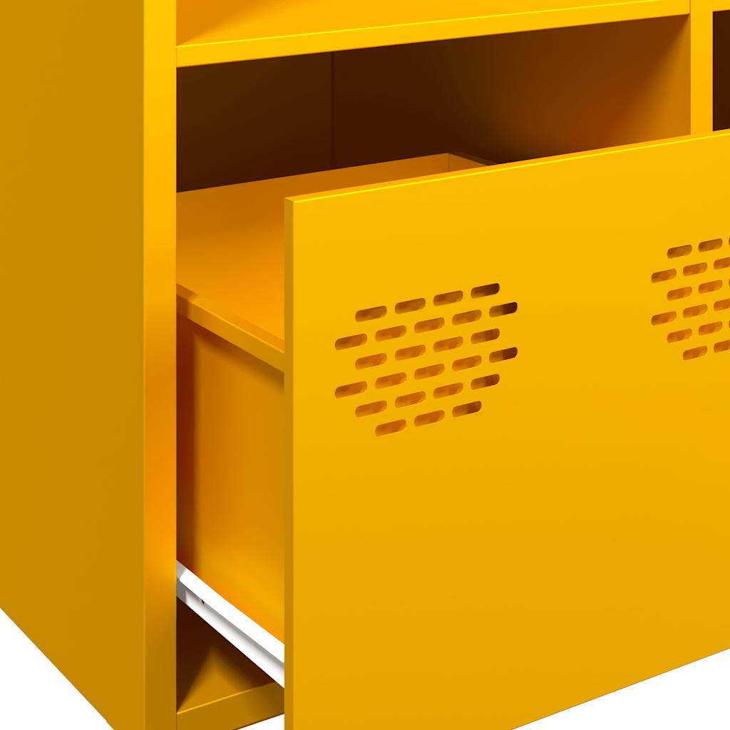 Highboard sennepsgul 68x39x103,5 cm stål