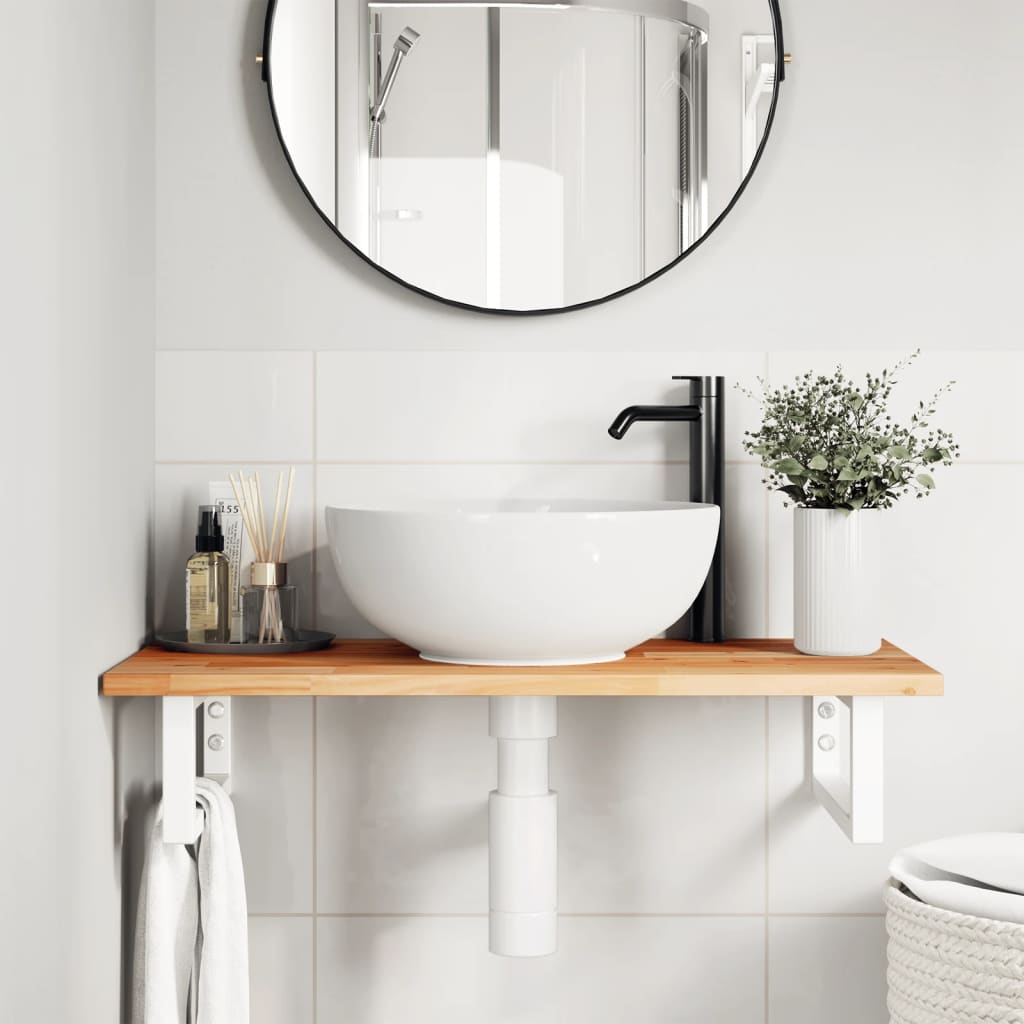 Servanthylle veggmontert stål og heltre akasie